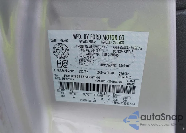 1FMCU93118KB07144: 42597705