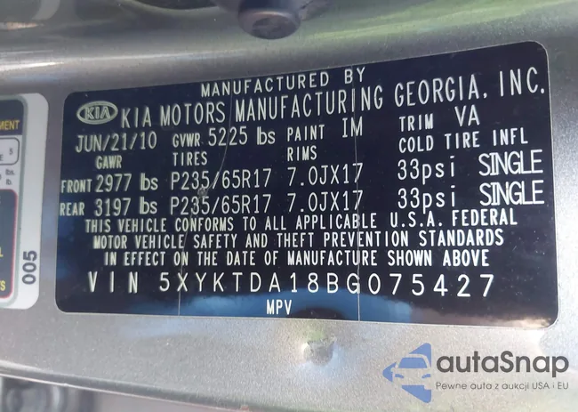 5XYKTDA18BG075427: 42597756