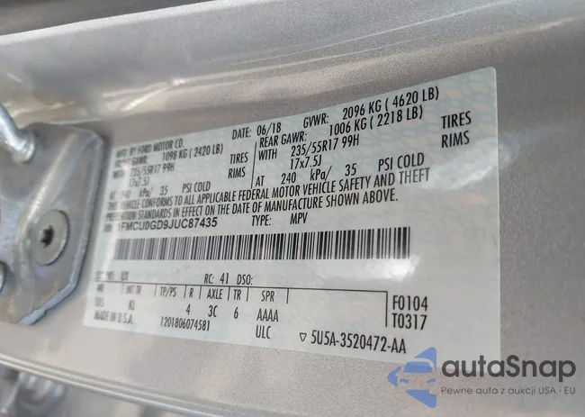 1FMCU0GD9JUC87435: 42597874