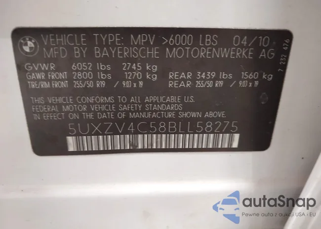 5UXZV4C58BLL58275: 42597975