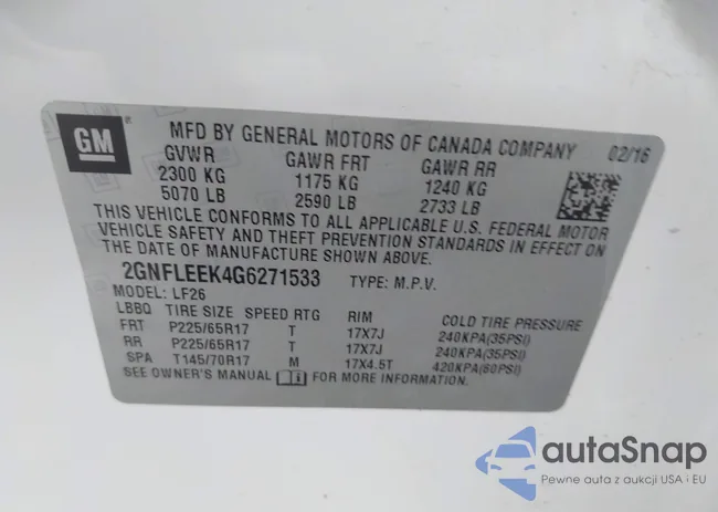 2GNFLEEK4G6271533: 42597127