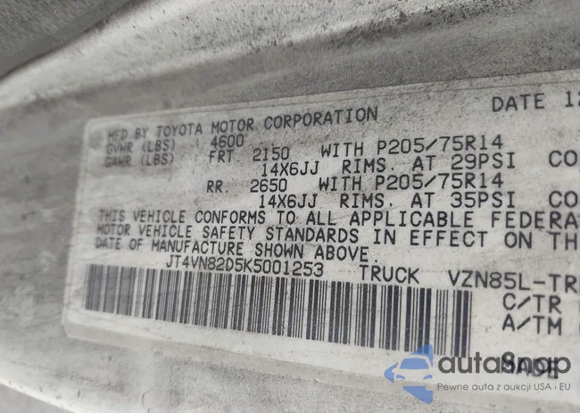 JT4VN82D5K5001253: 42597188