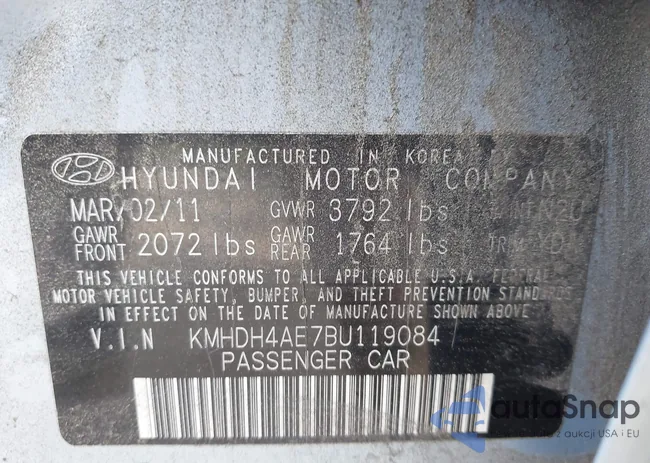 KMHDH4AE7BU119084: 42597245