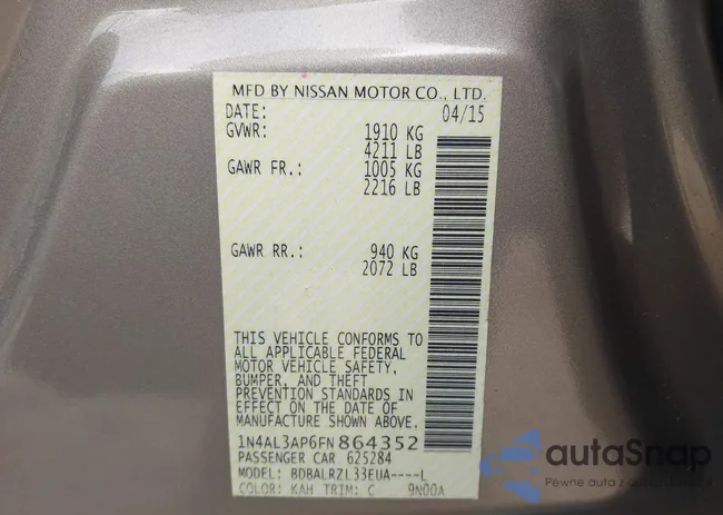 1N4AL3AP6FN864352: 42597271