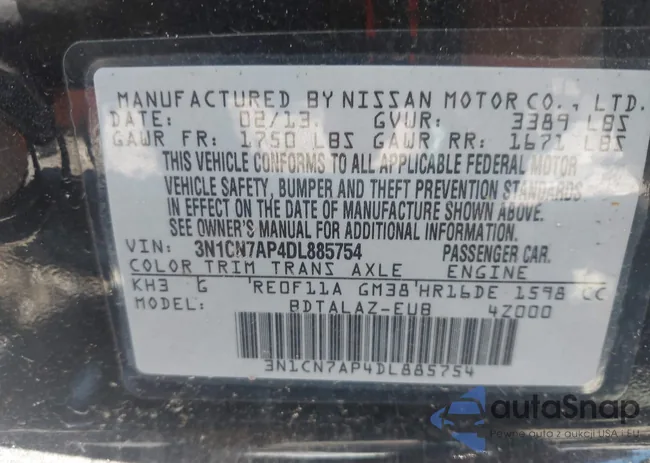 3N1CN7AP4DL885754: 42597414