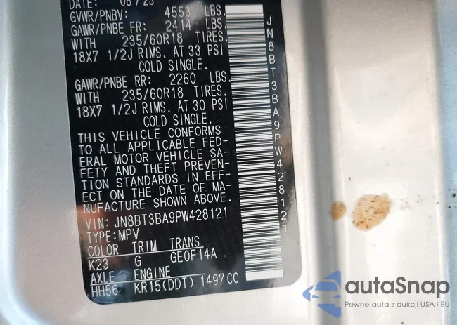 JN8BT3BA9PW428121: 42597423