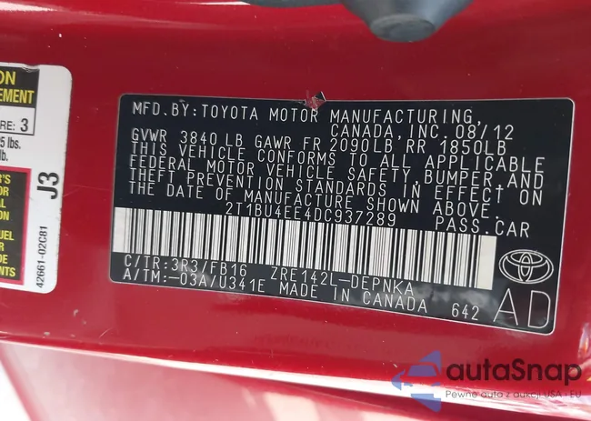 2T1BU4EE4DC937289: 42598529