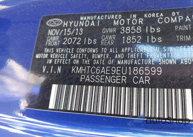 KMHTC6AE9EU186599: 42598538