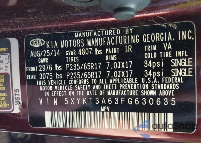 5XYKT3A63FG630635: 42598558