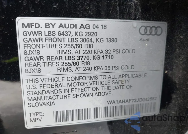 WA1AHAF72JD042682: 42598796