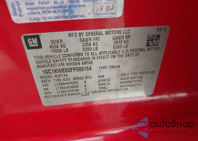 1GC1KWE82FF589154: 42598094