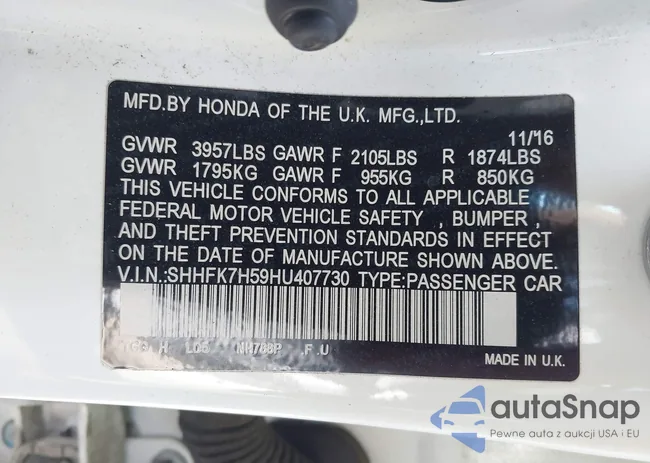 SHHFK7H59HU407730: 42598098