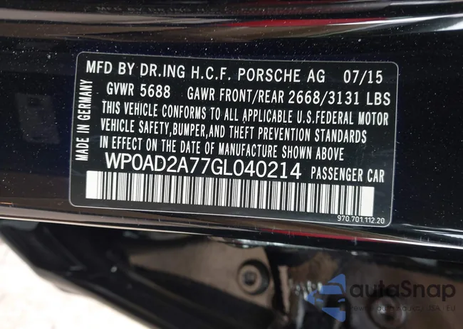 WP0AD2A77GL040214: 42598174