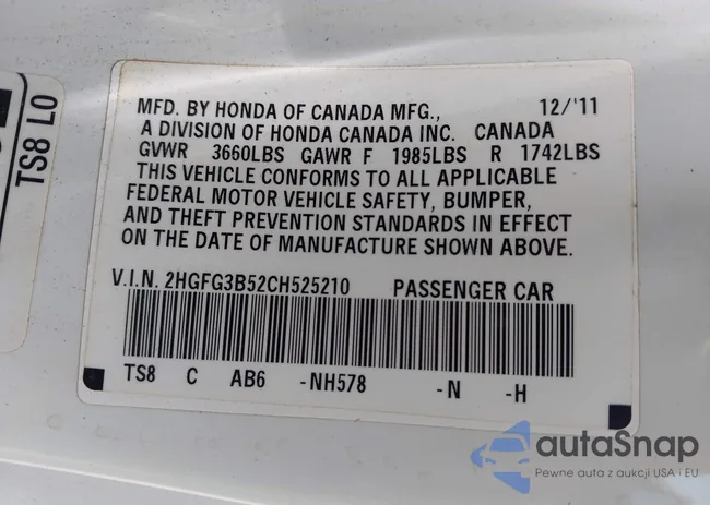 2HGFG3B52CH525210: 42598214