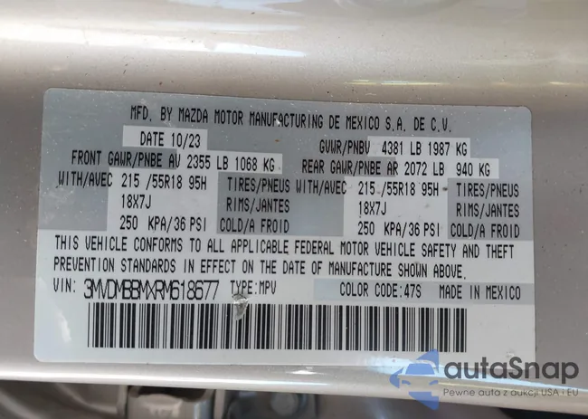 3MVDMBBMXRM618677: 42598297