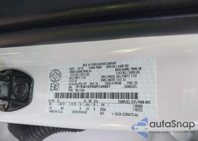 1FTEW1EP6NFC45891: 42598325