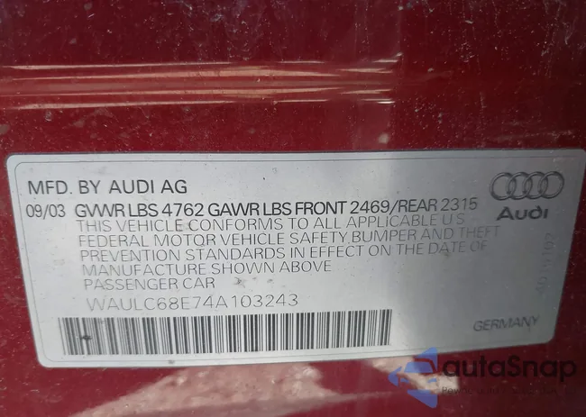 WAULC68E74A103243: 42599488