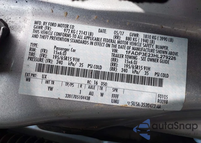 1FADP3E23HL279226: 42599690