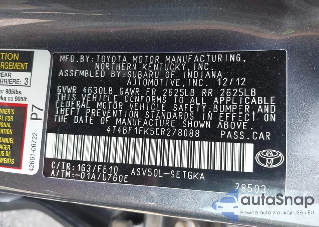 4T4BF1FK5DR278088: 42599702