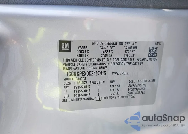 1GCNCPEX9DZ107416: 42599992