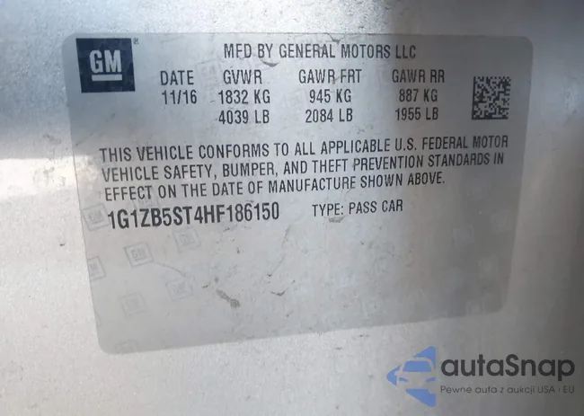 1G1ZB5ST4HF186150: 42600010