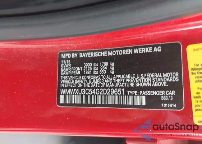 WMWXU3C54G2D29651: 42599048