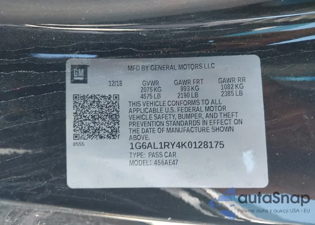 1G6AL1RY4K0128175: 42600501