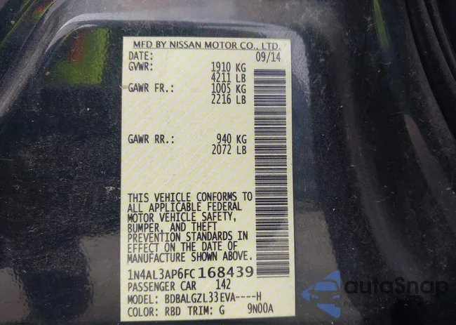 1N4AL3AP6FC168439: 42600540