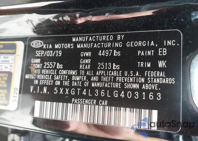 5XXGT4L36LG403163: 42600547