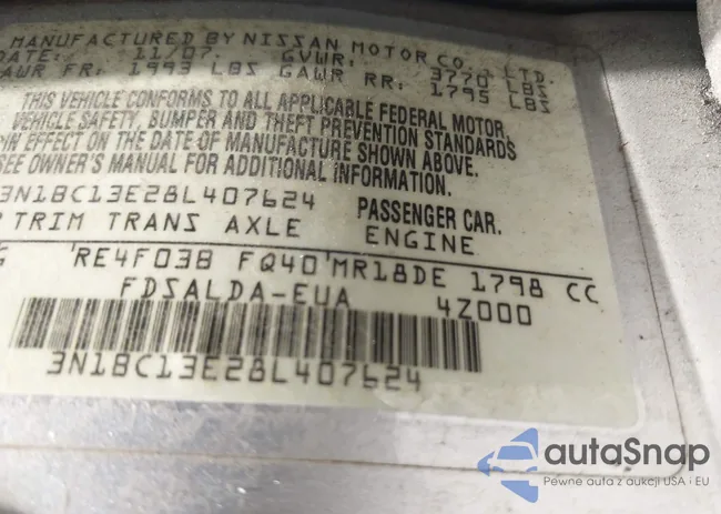 3N1BC13E28L407624: 42600548