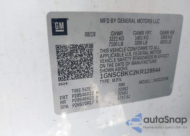 1GNSCBKC2KR128944: 42600686