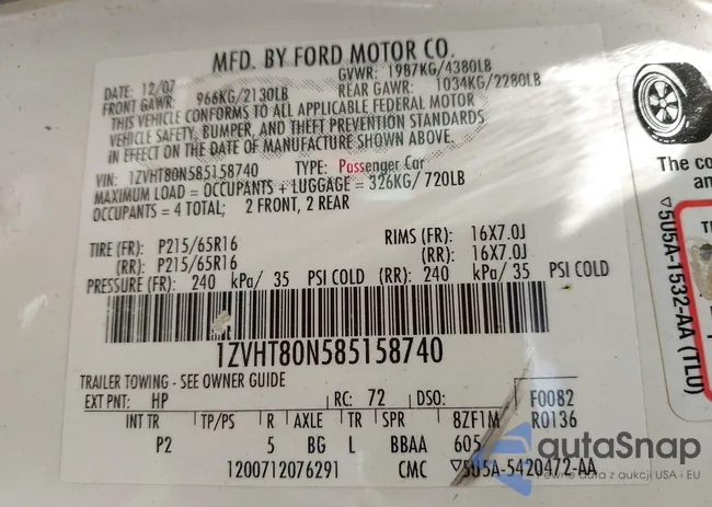 1ZVHT80N585158740: 42600822