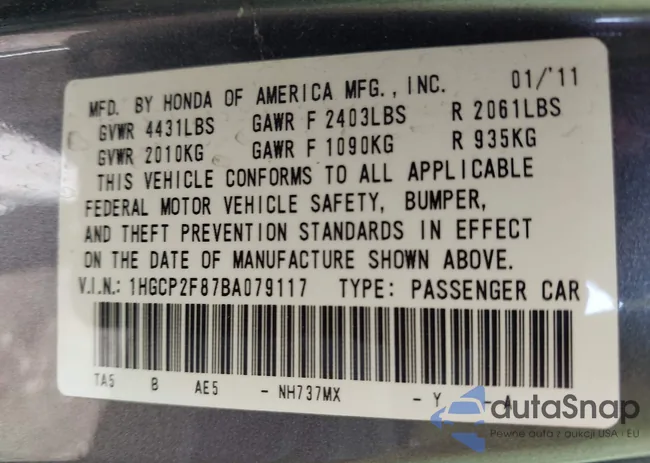 1HGCP2F87BA079117: 42600913