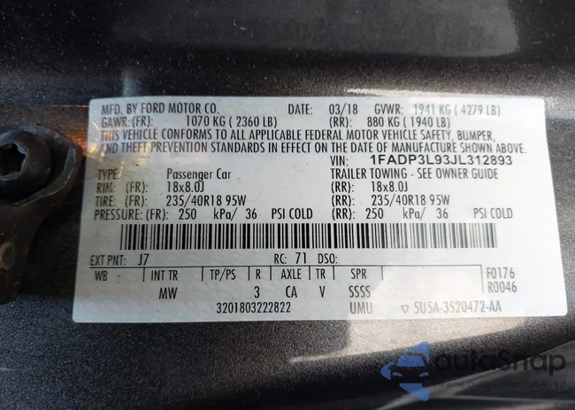 1FADP3L93JL312893: 42600046