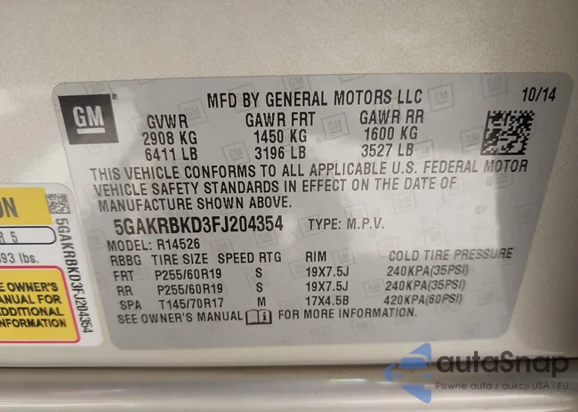 5GAKRBKD3FJ204354: 42600048