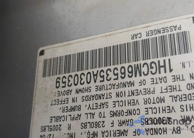 1HGCM66535A030359: 42600119