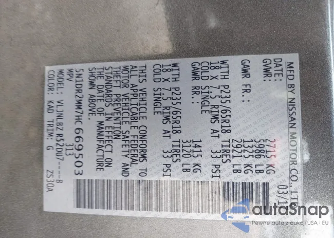 5N1DR2MM7HC669503: 42600228