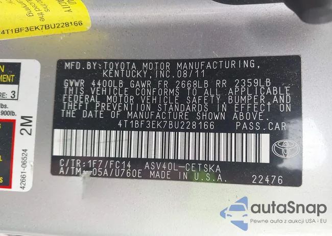 4T1BF3EK7BU228166: 42600295