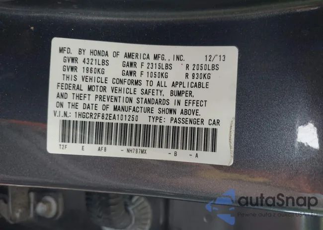 1HGCR2F82EA101250: 42600335