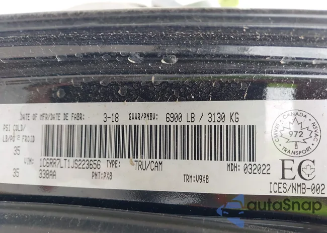 1C6RR7LT1JS223656: 42600345