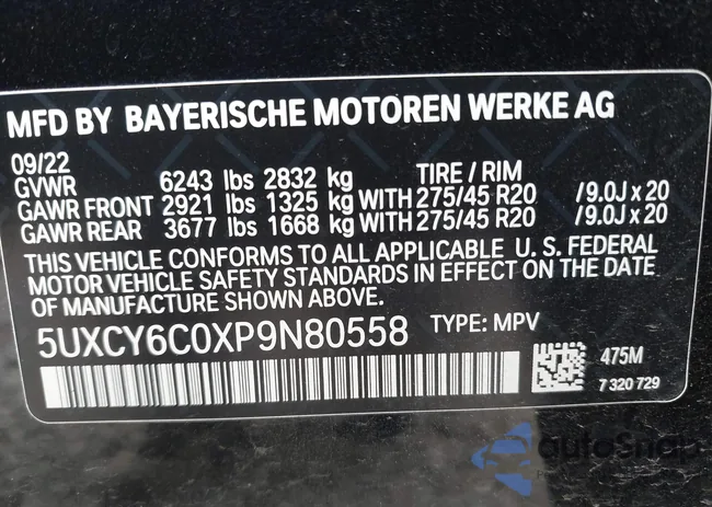 5UXCY6C0XP9N80558: 42600374