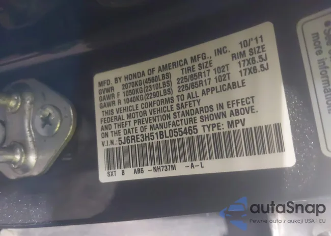 5J6RE3H51BL055465: 42600409