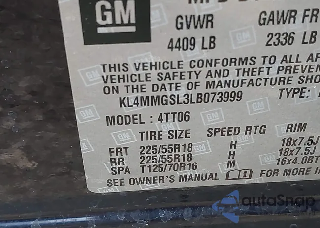 KL4MMGSL3LB073999: 42600418