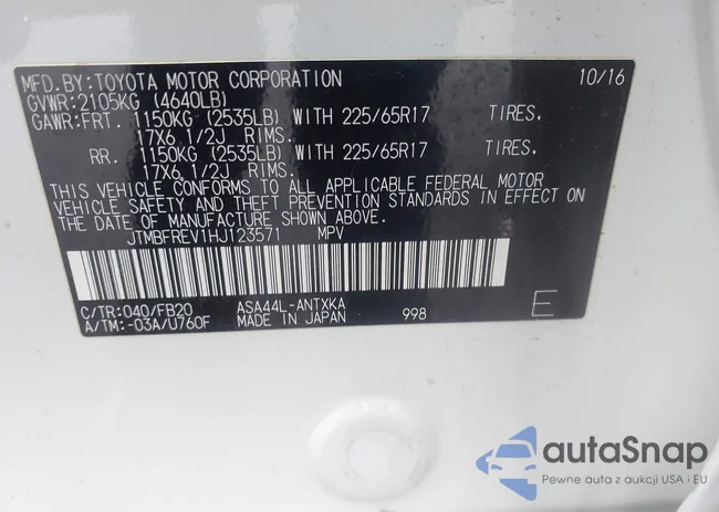 JTMBFREV1HJ123571: 42601465