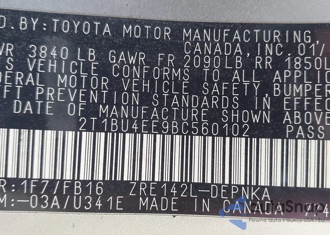 2T1BU4EE9BC560102: 42601526