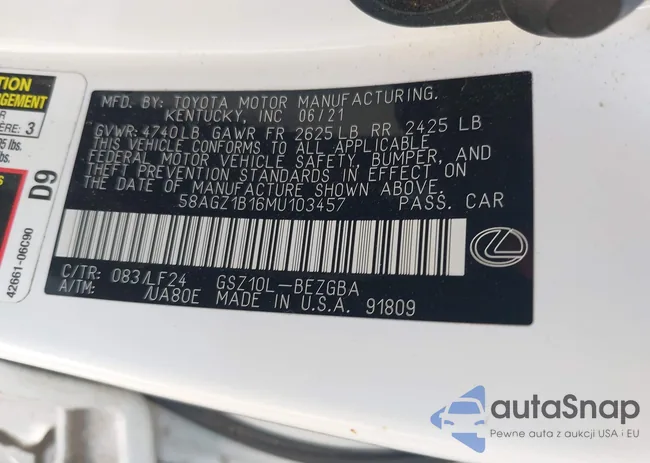 58AGZ1B16MU103457: 42601533