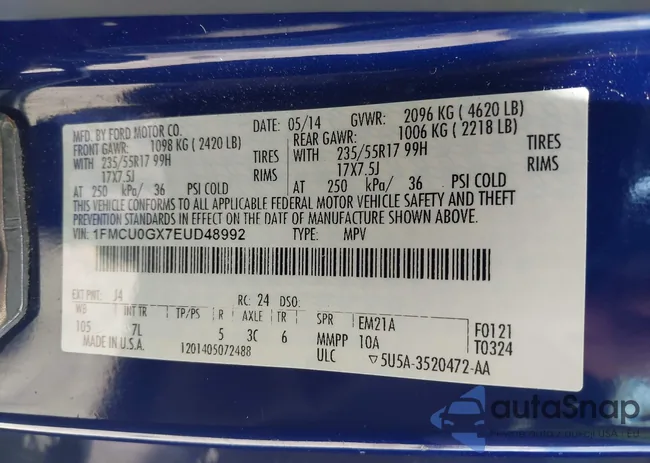 1FMCU0GX7EUD48992: 42601574