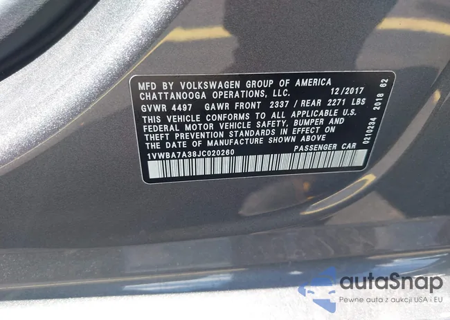 1VWBA7A38JC020260: 42601688