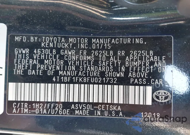 4T1BF1FK8FU021732: 42601765