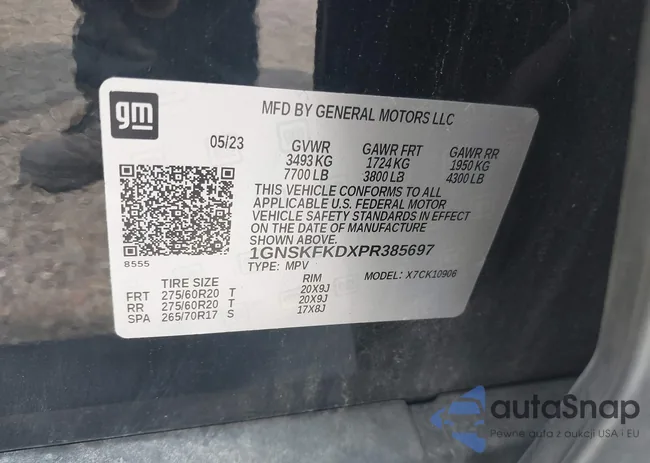 1GNSKFKDXPR385697: 42601771